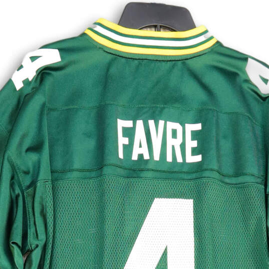 Mens Green Yellow Green Bay Packers Brett Favre #4 NFL Football Jersey Size L image number 4