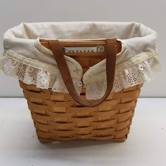 Bundle of 2 Longaberger Handwoven Baskets with Liner image number 5