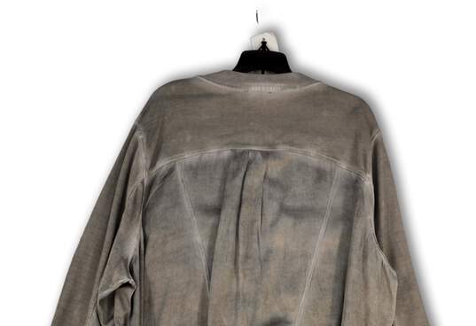 Womens Gray Long Sleeve Front Pockets Regular Fit Full-Zip Jacket Size 3X image number 4