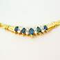 14k Yellow Gold 0.24CTTW Diamond & Sapphire Necklace 5.1g image number 3