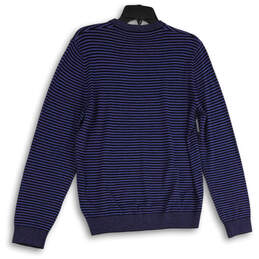 NWT Mens Blue Striped Long Sleeve Crew Neck Pullover Sweater Size Medium alternative image