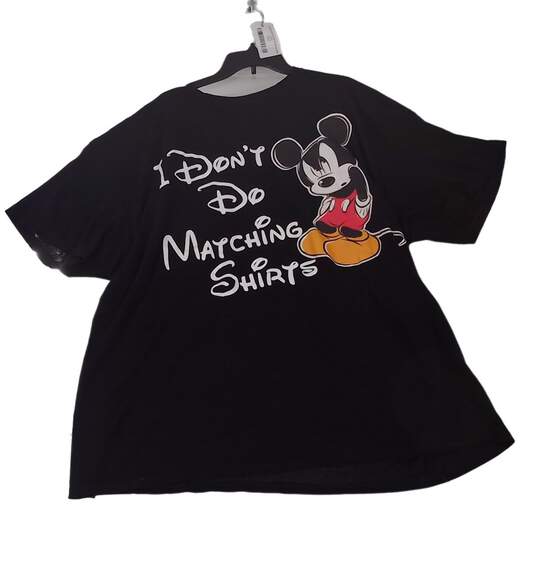 Mens Black Mickey Mouse Graphic Short Sleeve Round Neck T Shirt Size XXL image number 3
