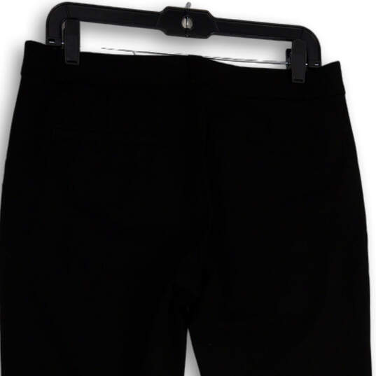 Womens Black Flat Front Welt Pocket Straight Leg Dress Pants Size 8 image number 4