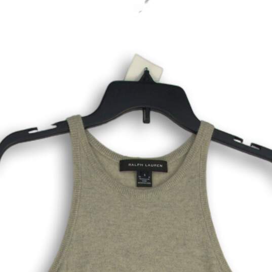 Ralph Lauren Womens Beige Knitted Round Neck Sleeveless Tank Top Size Small image number 3