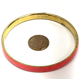 Designer J. Crew Gold-Tone Pink Enamel Round Shape Bangle Bracelet alternative image
