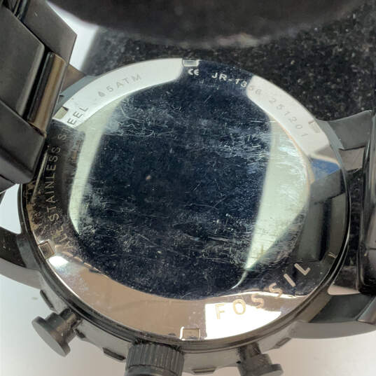 Designer Fossil JR-1356 Nate Chronograph Black Round Dial Analog Wristwatch image number 4