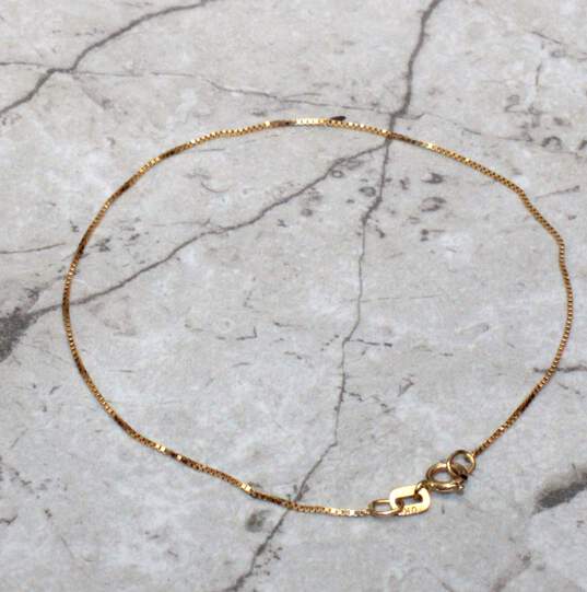 10K Yellow Gold 7" Box Chain Bracelet - 0.39g image number 4