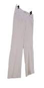 Womens White Flat Front Straight Leg Dress Pants Size 6S image number 3