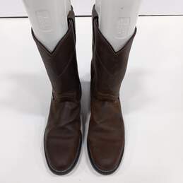 Justin Basics Men's JBL3001 Brown Leather Round Toe Western Boots Size 8B alternative image