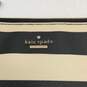 Kate Spade Womens Black White Striped Zipper Charging Pouch Wristlet Wallet image number 7