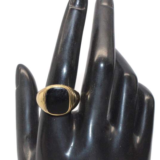 14K Yellow Gold Ring W/ Black Onyx image number 2