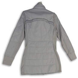 Womens Gray Long Sleeve Mock Neck Full-Zip Jacket Size Small alternative image