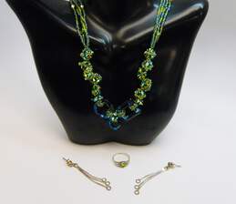 925 Green Artisan Glass Jewelry 30.3g