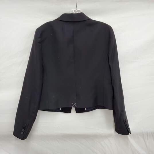 NWT J. Crew Collection Tollegmo WM's Black Cropped Polyester Blazer Size 8 image number 2