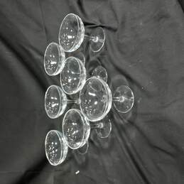 Bundle of 7 Floral Etched Crystal Coupes