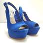 Steve Madden Gazette Blue Slingback Platform Heels Women's Size 6 image number 3
