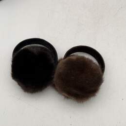 The Michael Levin Collection Womens Brown Mink Earmuff And Fox Headband alternative image