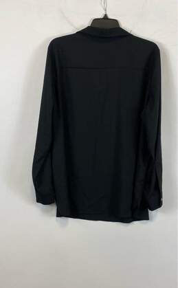 Calvin Klein Womens Black Pockets Long Sleeve Collared Pullover Blouse Top Sz S alternative image