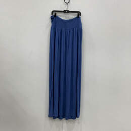 NWT Womens Blue Strapless Ruffle Flower Stretch Long Maxi Dress Size XL alternative image