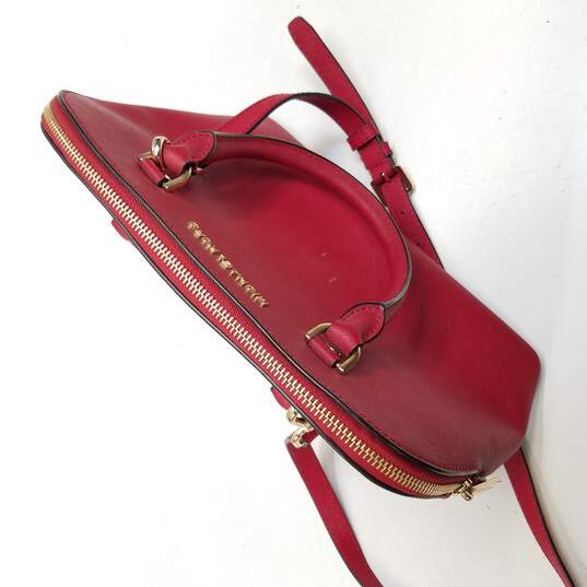 Buy the Michael Kors Chili Red Leather Satchel Shoulder Bag