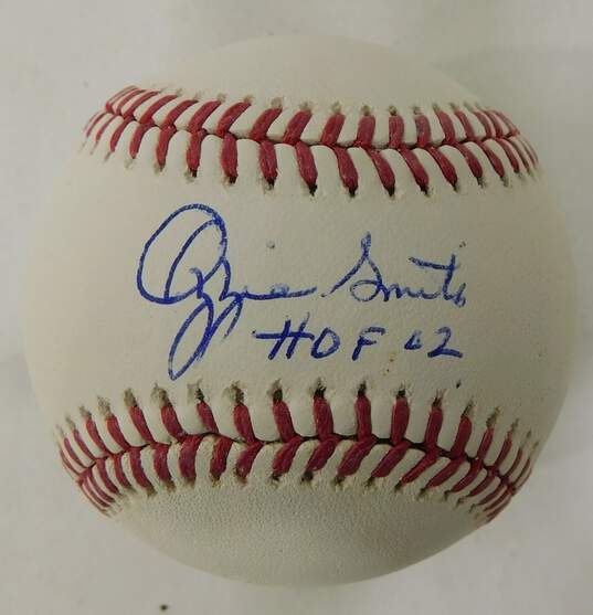 HOF Ozzie Smith Signed/Inscribed Baseball w/ COA St Louis Cardinals image number 1