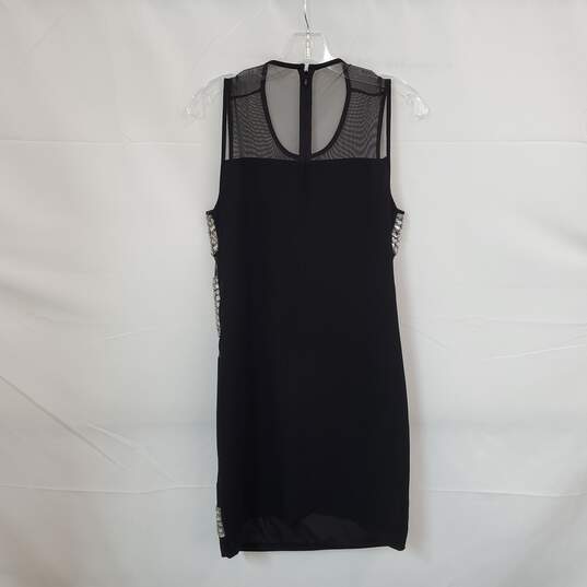 Diane Von Furstenberg Black Lined Embellished Sheath Dress WM Size 4 image number 2