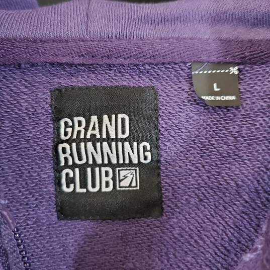 Grand Running Club Men Purple Hoodie Sz L image number 2