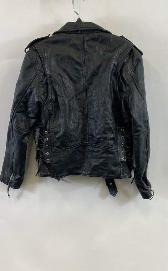 Himalaya Motorbike Wear Men's Black Leather Jacket - Sz 38 image number 2