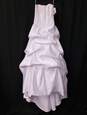Womens White Beaded Designer Hi-Low Back Zip Party Strapless Dress Size 2 image number 3