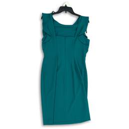 NWT Womens Green Sleeveless Round Neck Back Zip Sheath Dress Size 10 alternative image