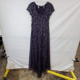 Adrianna Papell Scoop Back Sequin Gown Size 4P alternative image