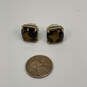 Designer Kate Spade Gold-Tone Shell Tortoise Small Square Stud Earrings image number 2