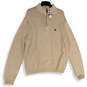 NWT Mens Beige Mock Neck Long Sleeve Knit Pullover Sweater Size XXL image number 3