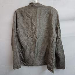 Eileen Fisher metallic gunmetal gray silk open front jacket XS alternative image