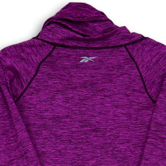 Womens Purple Long Sleeve Cowl Neck Activewear Pullover Sweatshirt Size XL image number 2