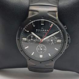 Skagen Denmark 489L7MXB 39mm WR 10ATM Chrono Black Dial Wristwatch alternative image