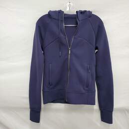 Lululemon Women's Athletica Navy Blue Hooded Full Zip Sweat Jacket Size M