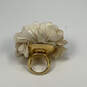 Designer Kate Spade Gold-Tone Date Night Classic Fabric Flower Band Rings image number 4