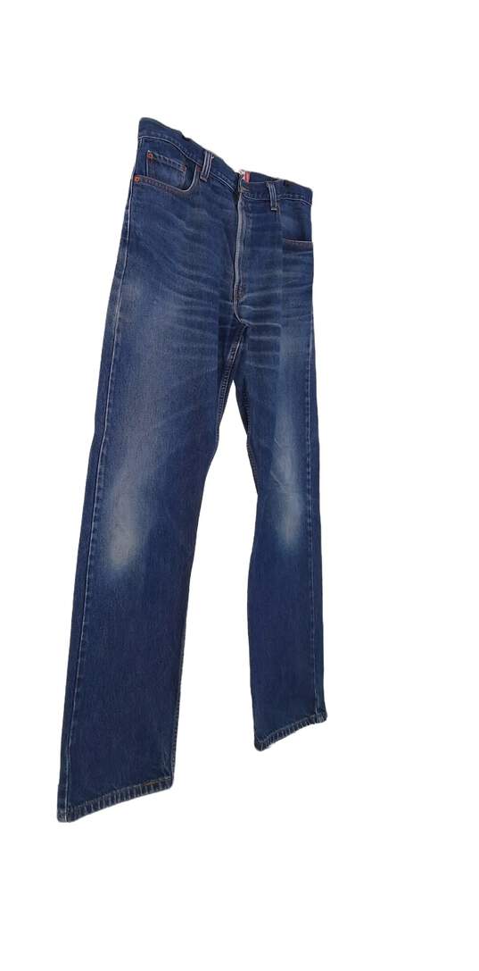 Mens Blue Dark Wash Casual Denim Straight Leg Jeans Size 40 X 34 image number 1