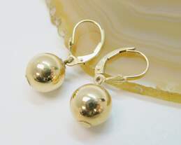 14K Yellow Gold Bead Drop Earrings 2.4g