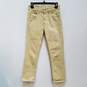 Mens Yellow Cotton Comfort Pockets Mid Rise Skinny Leg Jeans Size 34 image number 1