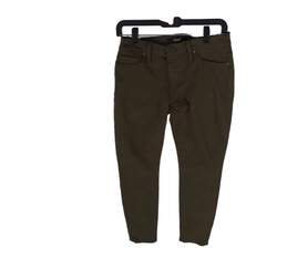 Womens Green Straight Leg Flat Front Coin Pocket Mid Rise Chino Pants Size US 27 alternative image