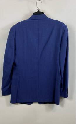 Amici Mens Blue Pockets Long Sleeve Notch Lapel Single Breasted Blazer Size M alternative image