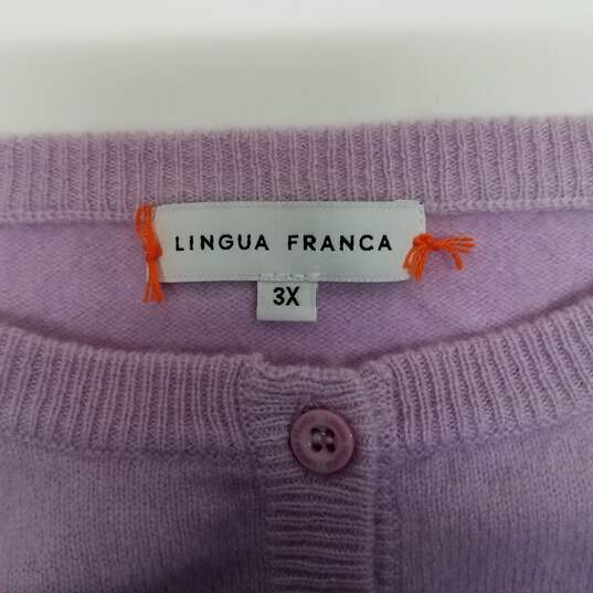 Lingua Franca Lavender Button Up Cardigan Sweater image number 3