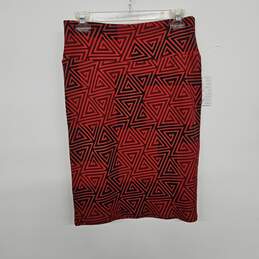 Red High Waist Pencil Stretch Skirt