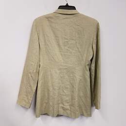 Womens Beige Long Sleeve Collared Single Breasted Blazer Jacket Size XS alternative image