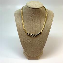 Designer Swarovski Gold Plated Rhinestone Fashionable Collar Necklace