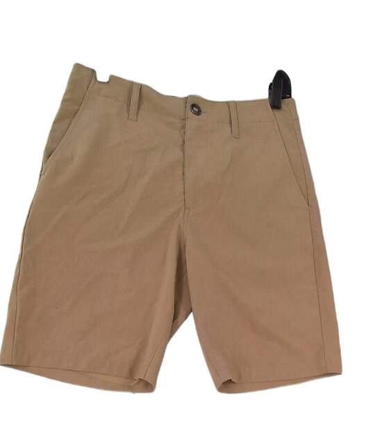 Mens Tan Flat Front Pockets Surf And Turf Hybrid Board Shorts Size 30 image number 1