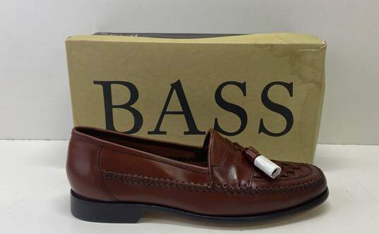 Bass Bellacio Woven Brown Leather Tassel Loafers Casual Shoes Men's Size 12 image number 1