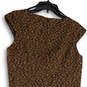 Womens Brown Space Dye Cap Sleeve Back Zip Knee Length Sheath Dress Size 12 image number 4